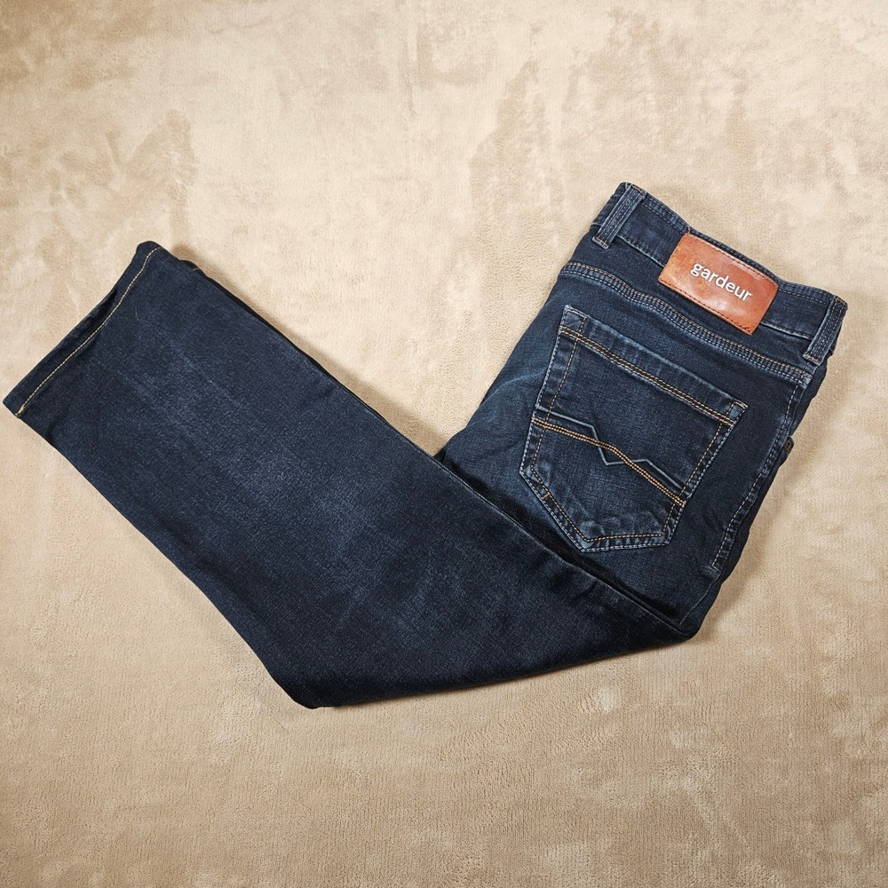 Gardeur Batu-2 Mens Dark Wash Straight Leg Denim Jeans Size 35/30